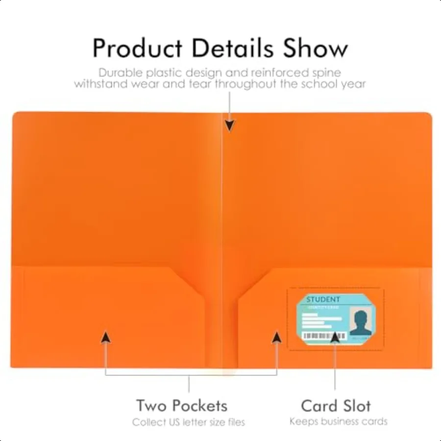 مجلدات بلاستيكية مع جيوب مجلدات ملفات متينة مع فتحة بطاقة الأعمال 2 مجلد جيب للمستندات مكتب المدرسة حجم الرسالة 7
