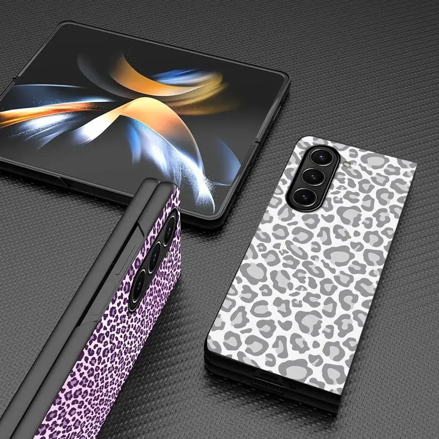 

Жесткий чехол для телефона Samsung Galaxy Z Fold 7, 6, 5, 4, 3, ZFold6, ZFold5, ZFold3, ZFold7, ZFold4, Ins, креативный леопардовый принт