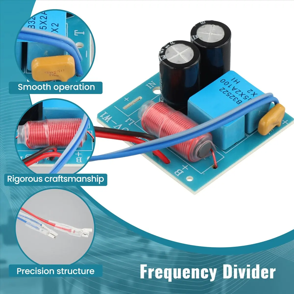 A49T 60W 2 Way Audio Speaker Frequency Divider Treble 2 Unit Crossover Accessory
