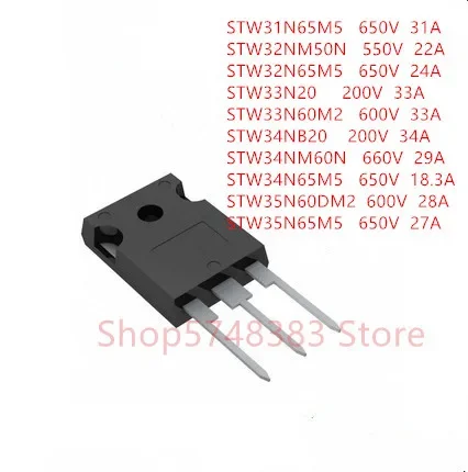 10PCS/LOT STW31N65M5 STW32NM50N STW32N65M5 STW33N20 STW33N60M2 STW34NB20 STW34NM60N STW34N65M5 STW35N60DM2 STW35N65M5 TO-247