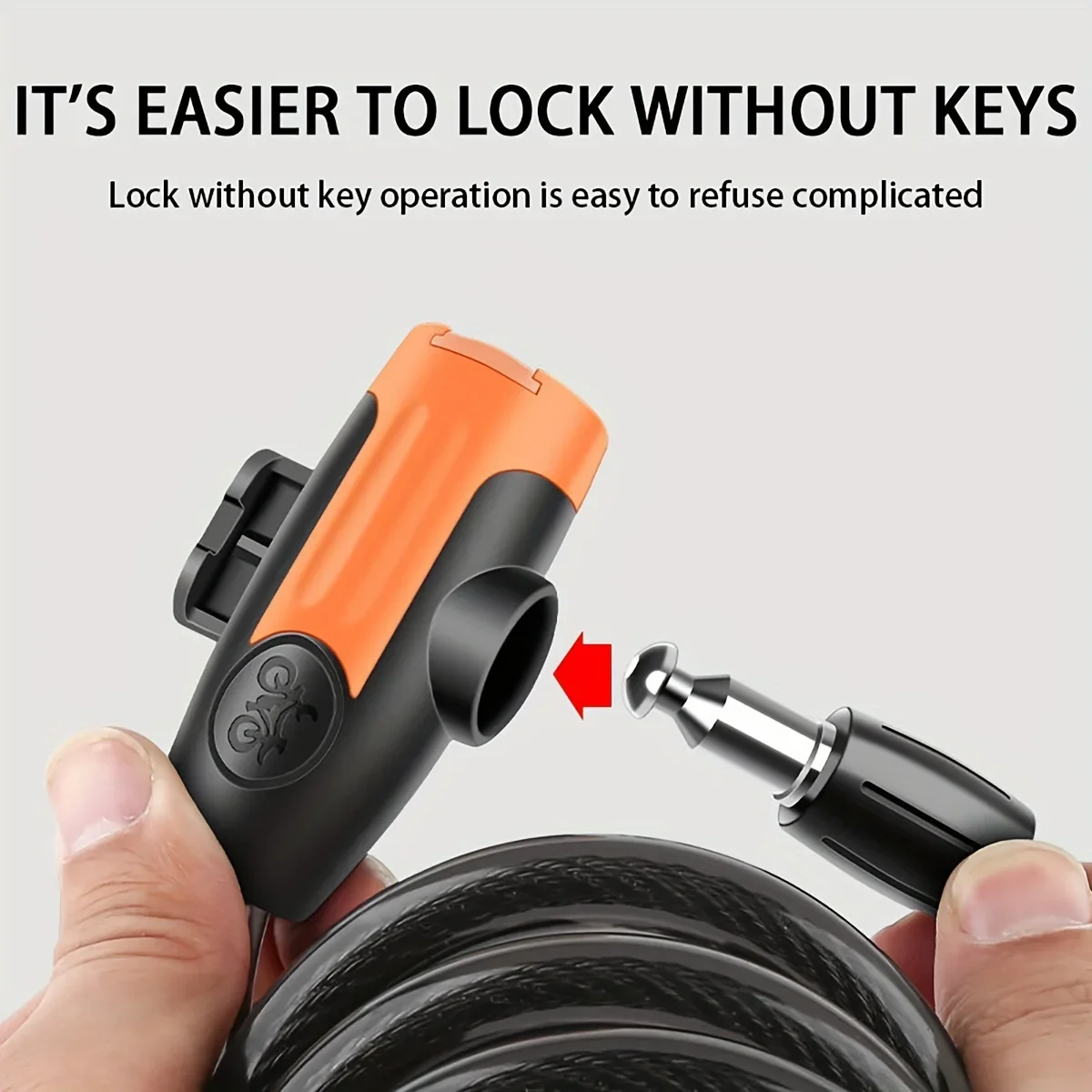 قفل مفتاح الدراجة الجبلية، دراجة نارية كهربائية مضادة للسرقة 47 بوصة قفل سلكي قفل سلسلة ثابتة قفل الدراجة مع دعامة تثبيت