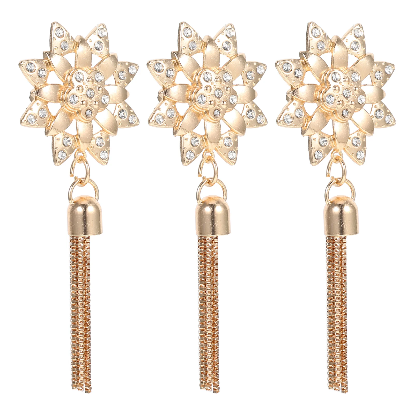 

3Pcs Alloy Sun Tassel Decorative Buckles Bag Accessories DIY Metal Handbag Charms Purse Hardware Bag Clasps Buckles for Purses