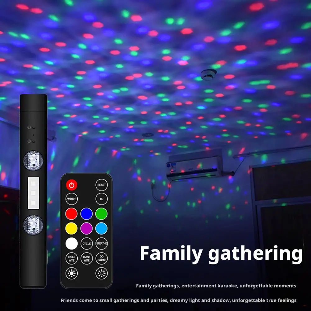 

LED Car Roof Star Light USB Charing 5V RGB Rhythm Atmosphere Lights Interior Wireless Flashing Auto Light Remote Control Pa F7I0