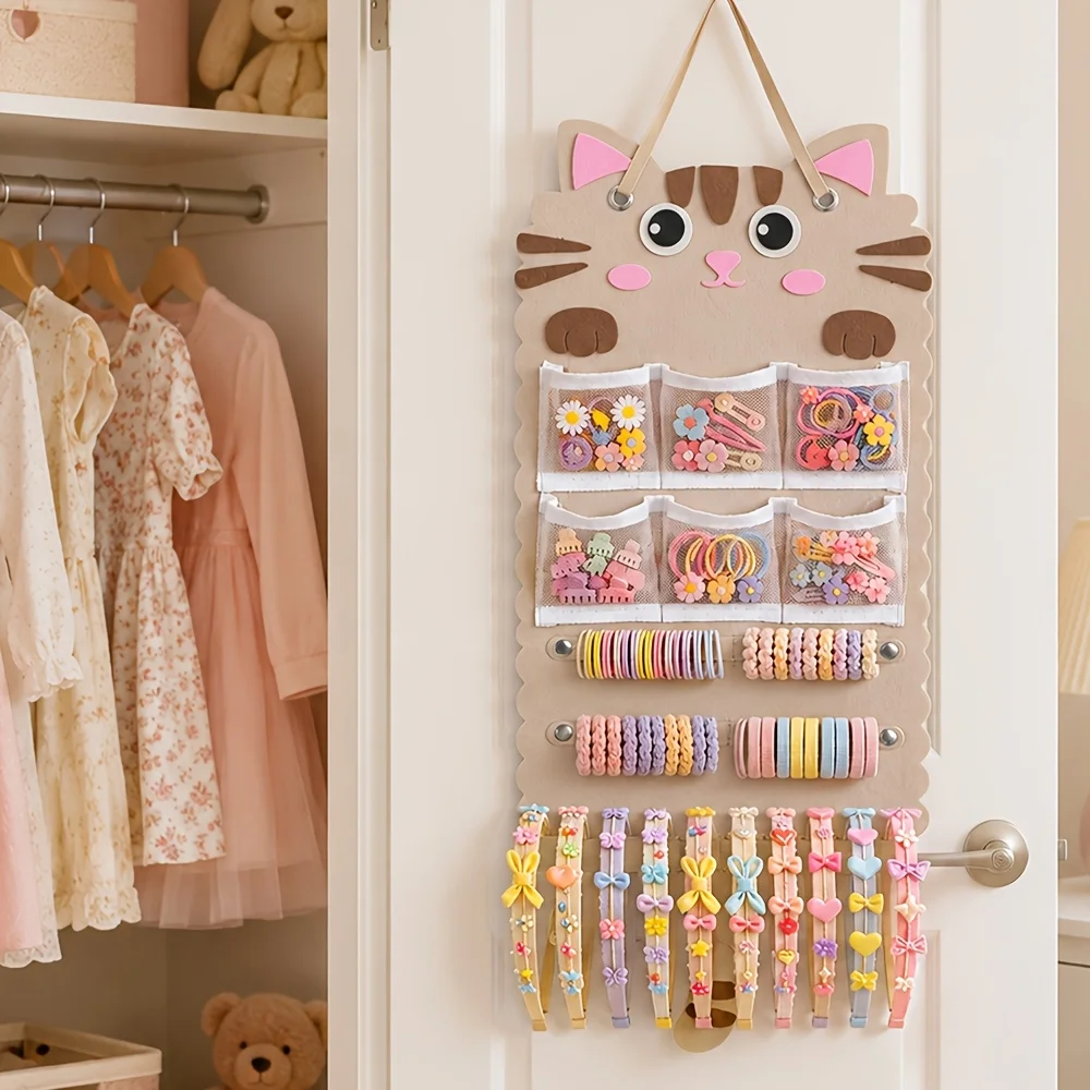 Hanging Hair Additions Sunglasses Organizer, Hairclips Sunglasses Storage Organizer, Wall Door Decor,Clip Bars And Snap Straps,