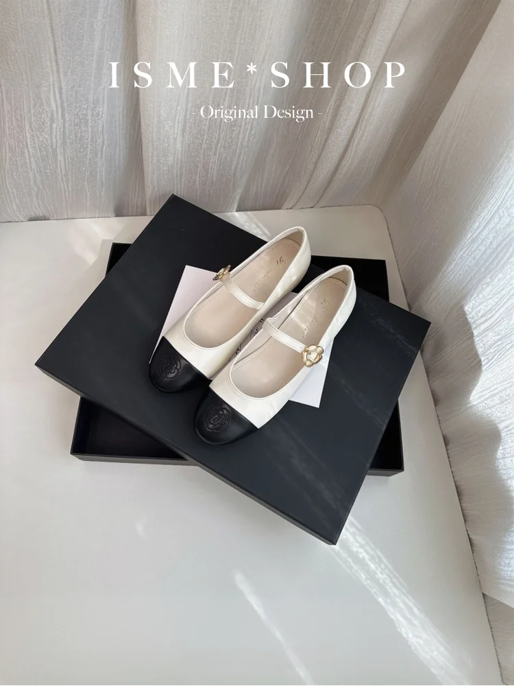 

Mary Jane Women's Soft Bot 2025 New Color Blo Summer round Head Low Cut 5cm Camellia Heightening Single oes