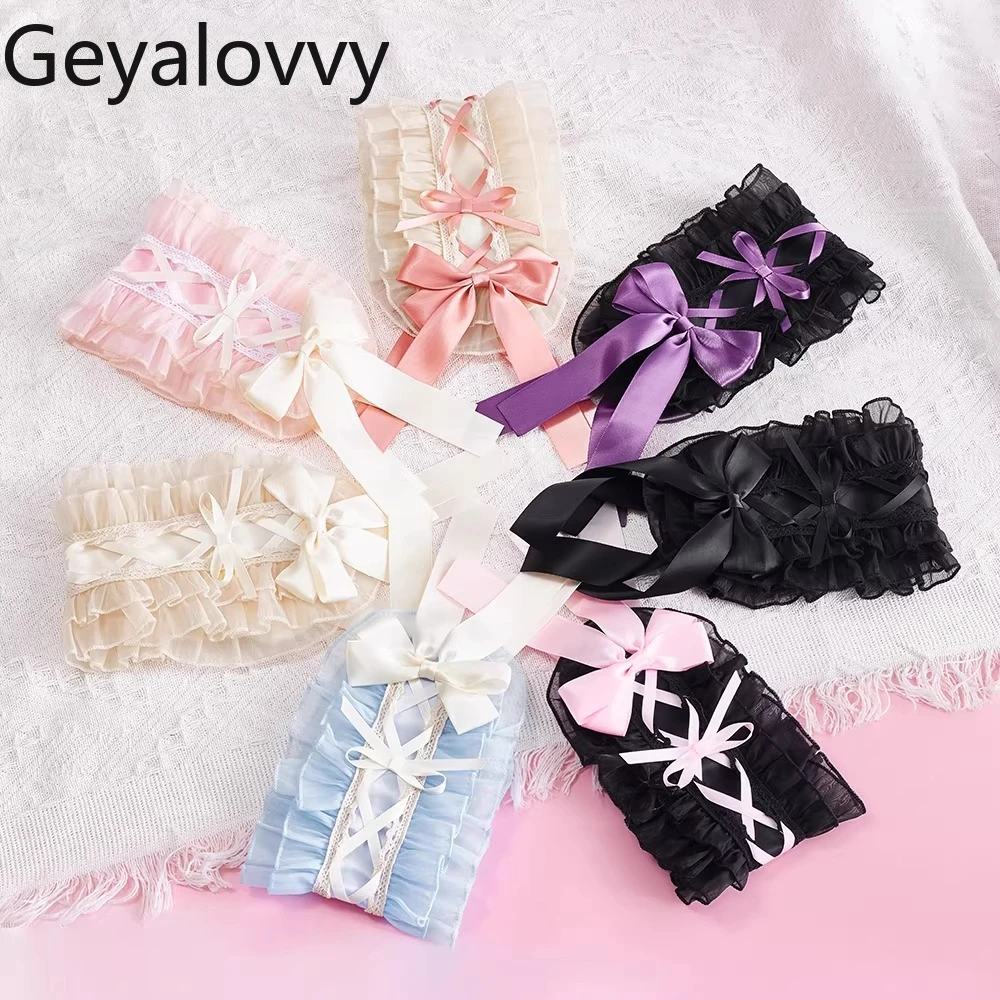 

Original Handmade Japanese Lolita Bow Hairband Sweet Cute Girls Headwear Versatile Solid Color Hair Clips Accessory
