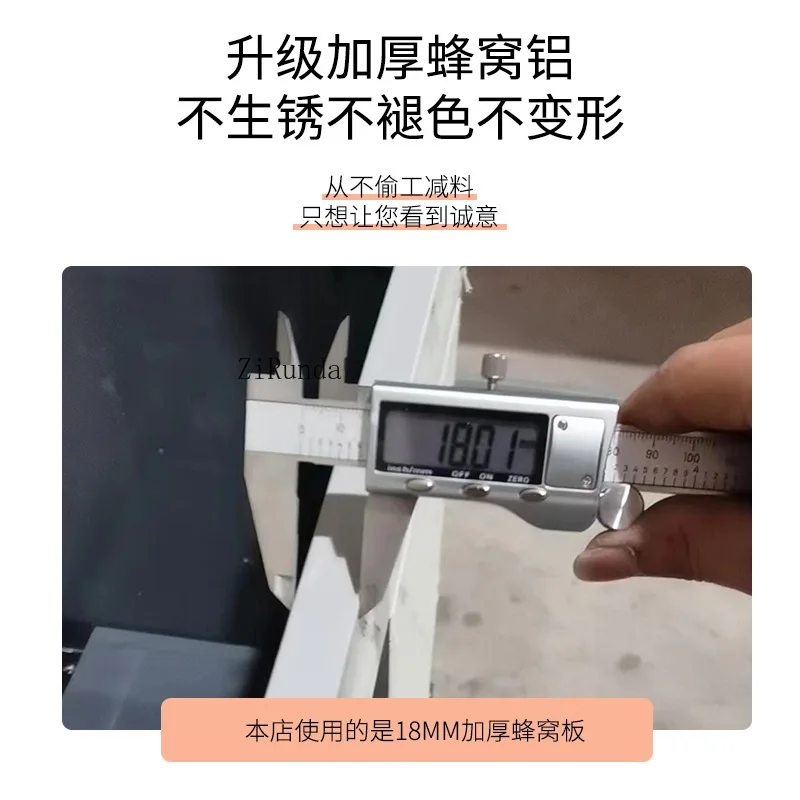 Armário de banheiro de alumínio em formato de favo de mel, cerâmica integrada, combinação de armário de lavatório, gaveta, espelho inteligente