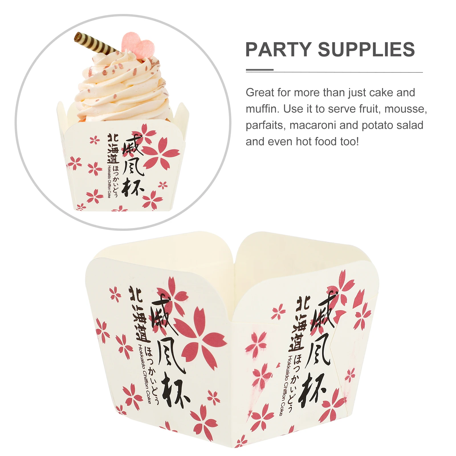 

100Pcs Cake Paper Cups Colorful Floral Disposable Heat-Resistant Dessert Bowls Mini Box Party Supplies Bridal Shower Wedding Tea