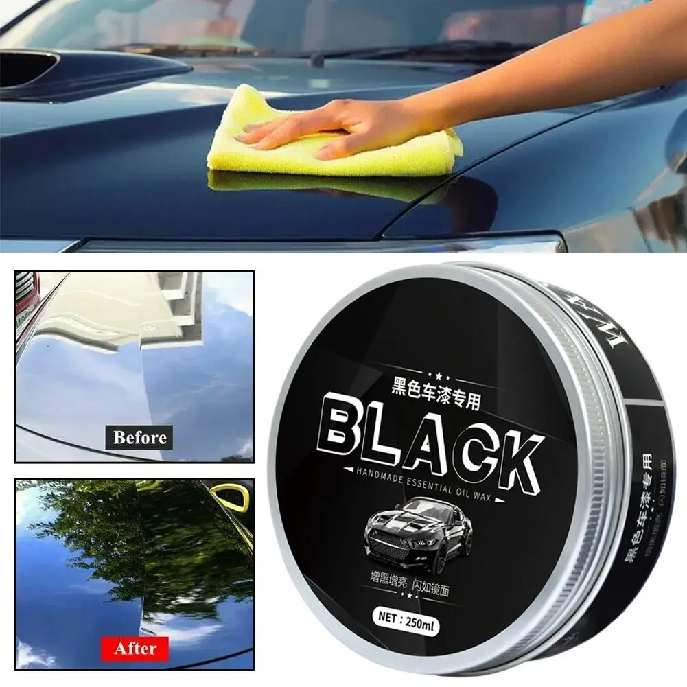 Crystal Black Wax Paste Car Shine Wax Crystal Clear Shine Long-lasting Scratches Car Detail Polishing Remove Wax H0m4