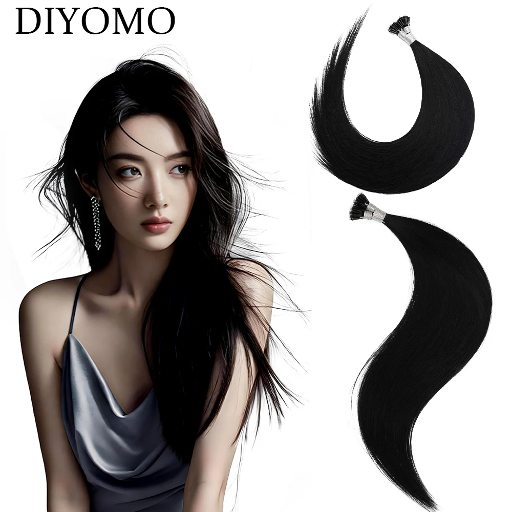 diyomo-ナノ人毛-100-レミー人毛-50-グラム自然な髪の色目に見えないストレートヘア女性のための
