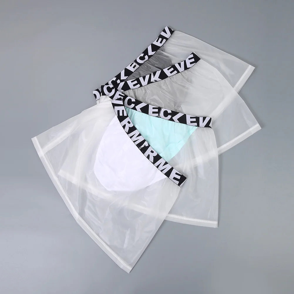 

Men Transparent Underwear Soft Sleep Boxers Shorts Thin Sexy Lingerie Side Split Men's Panties G String Lounge Men's Clothing