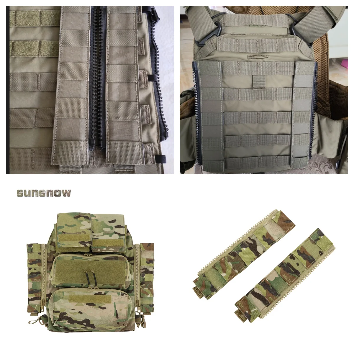 Tactical Vest  Panel Dedicated Zipper Connector Tactical Attack Backpack  Zipper Board ﻿
