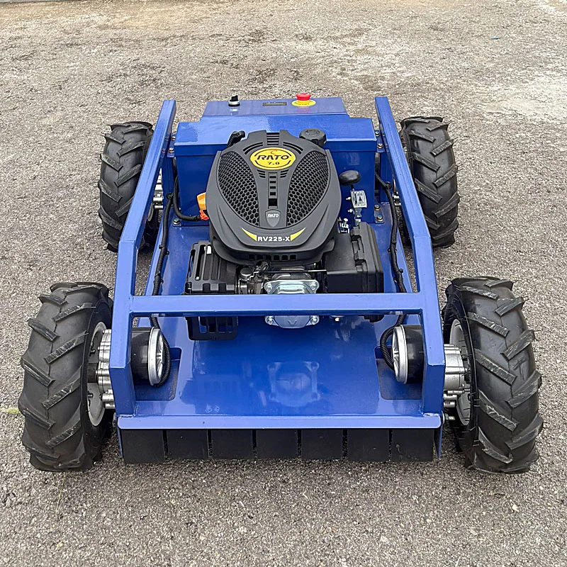 

Factory direct sales, customizable small wheeled wireless remote control lawnmower, easy to operate.