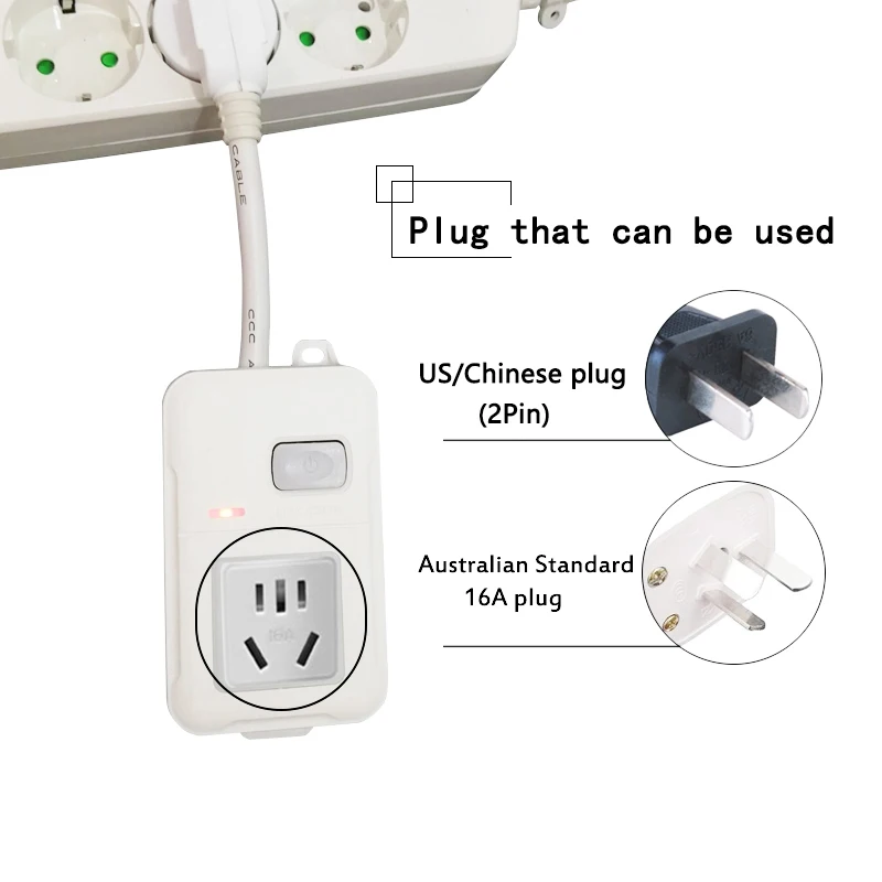 Power Strip Europe use AU/CN China Electrical 16A Plug Adapter Extension Cord Socket with Button Switch EU Plug to AU Socket