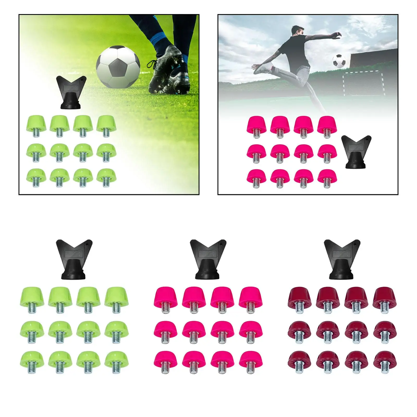 12 Football Shoe Spikes Soccer Studs 7mm 10mm Boot Studs for Training Nylon