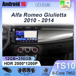 Android 16 Car Radio Multimedia Player For Alfa Romeo Giulietta 2010 - 2014 Stereo Head Unit Carplay Android Auto Screen No 2din