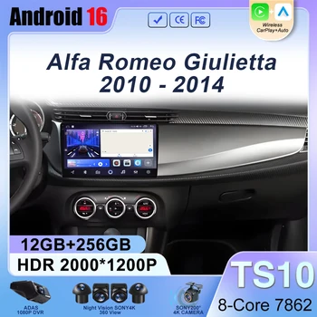 Radio Multimedia para Auto con Android 16 para Alfa Romeo Giulietta 2010-2014, Unidad Principal Estéreo, Carplay, Android Auto, Pantalla, No 2DIN 1