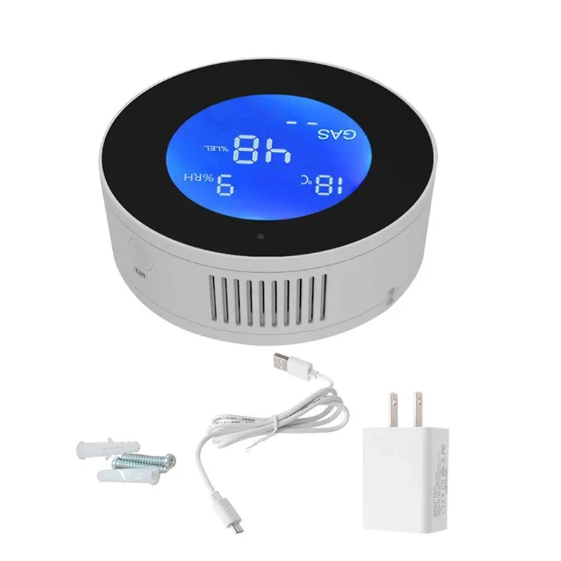 

Wall-mounted Gas Detector Sensor with Display Can Real-time Detect Gas Check on Tuya Wifi App