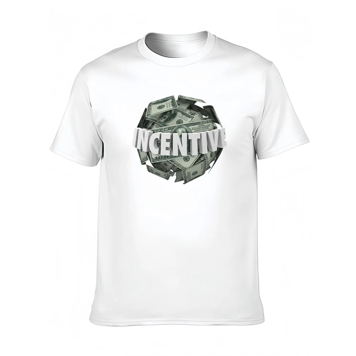 

Men's Premium Cotton Tee With 3D INCENTIVE Money Print, Soft Crew Neck Shirt For Outdoor, Christmas Gift