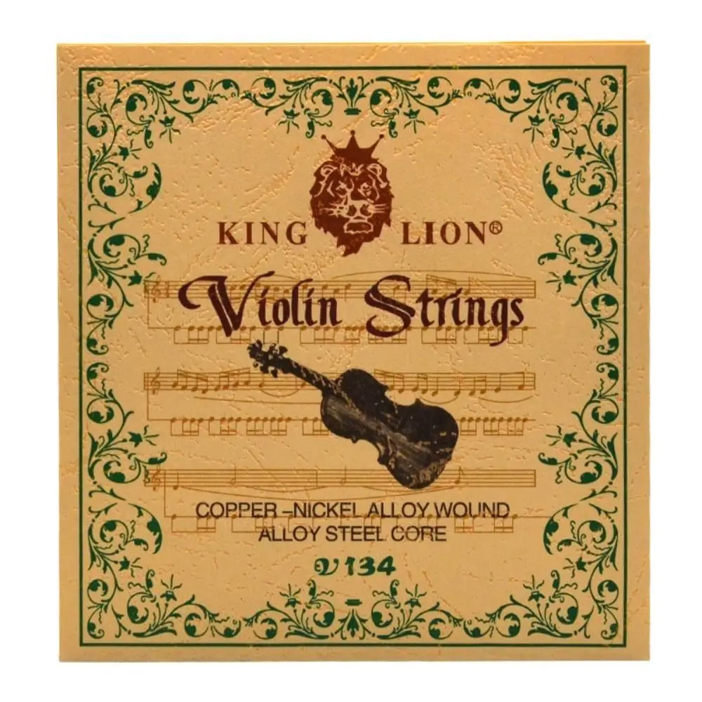 Playing String V134 King Lion Violin String White Copper Copper-Nickel Violin String Set Steel Core Winding Music Class