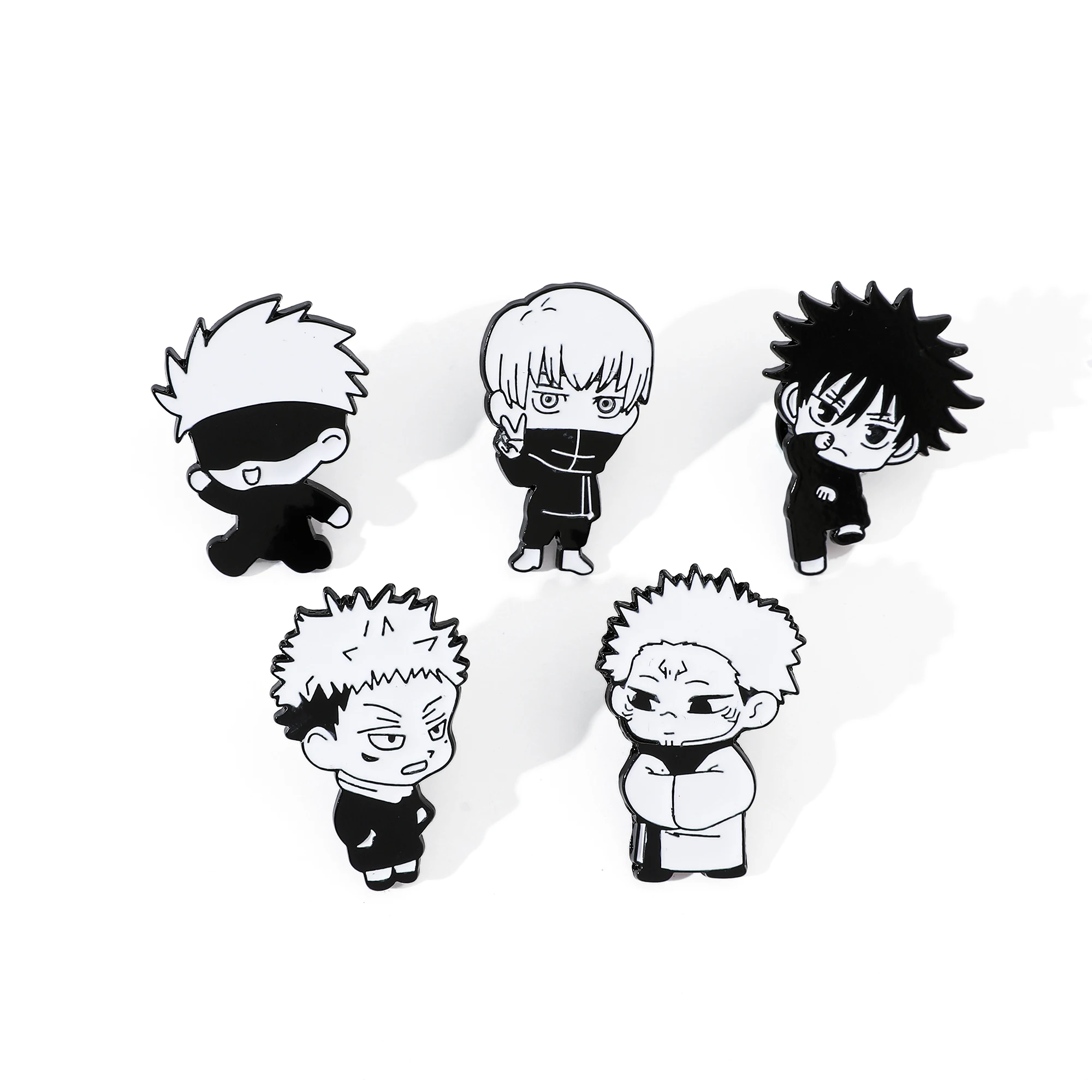5 Pcs  Cartoon Character Brooch Set Creative Tattoo Youth Enamel Pin Backpack Clothing Jewelry Metal Badge Accessories Gifts