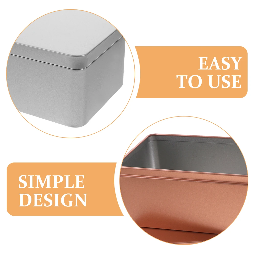 

4pcs Tinplate Tea Tins Box Rectangular Metal Storage Containers For Dry Food Coffee Beans Candy Jewelry Small Tin Cans Airtight