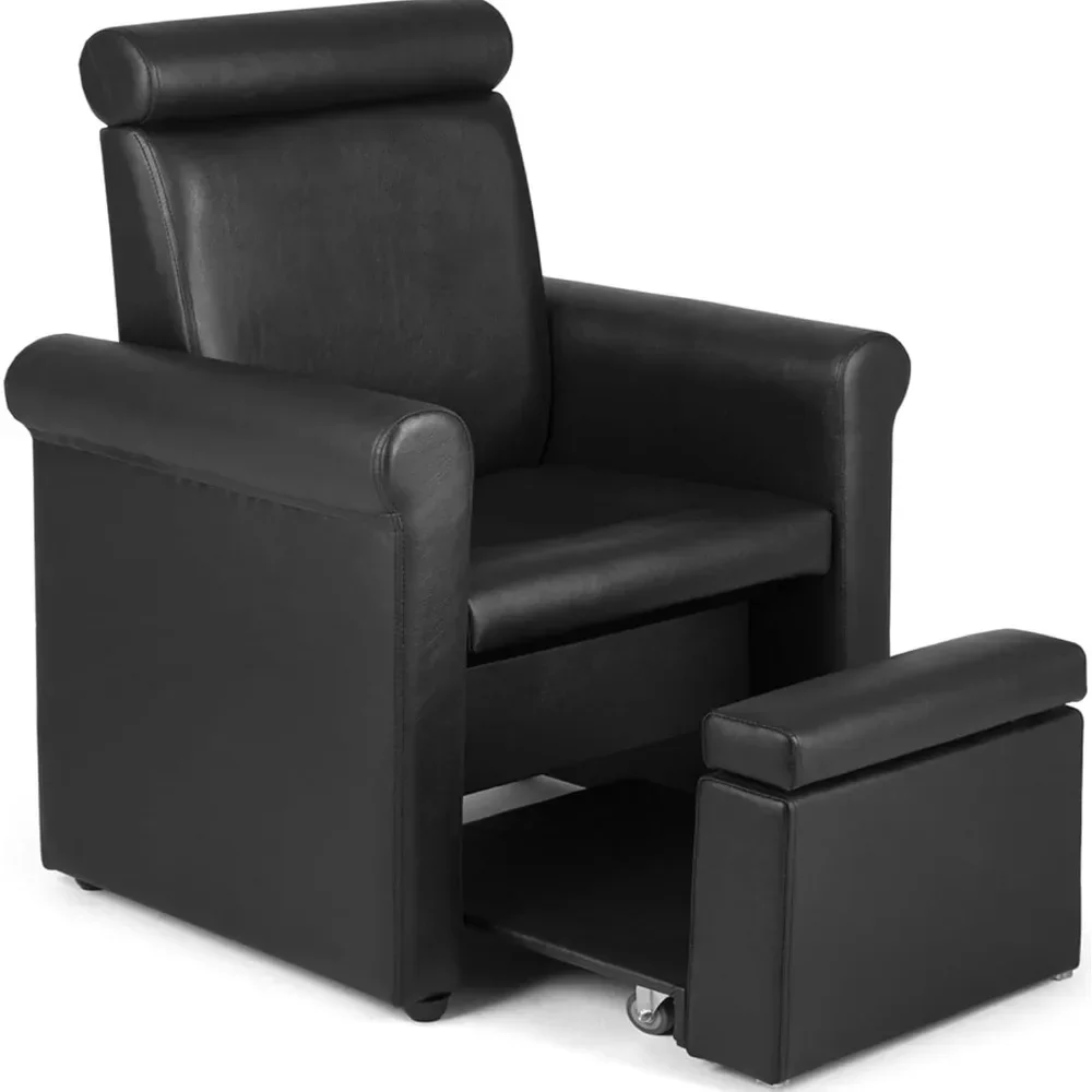 Professional Pedicure Chair No Plumbing,Pedicure Station with Retractable Base for Salon (Basin Not Included),Portable Reclining