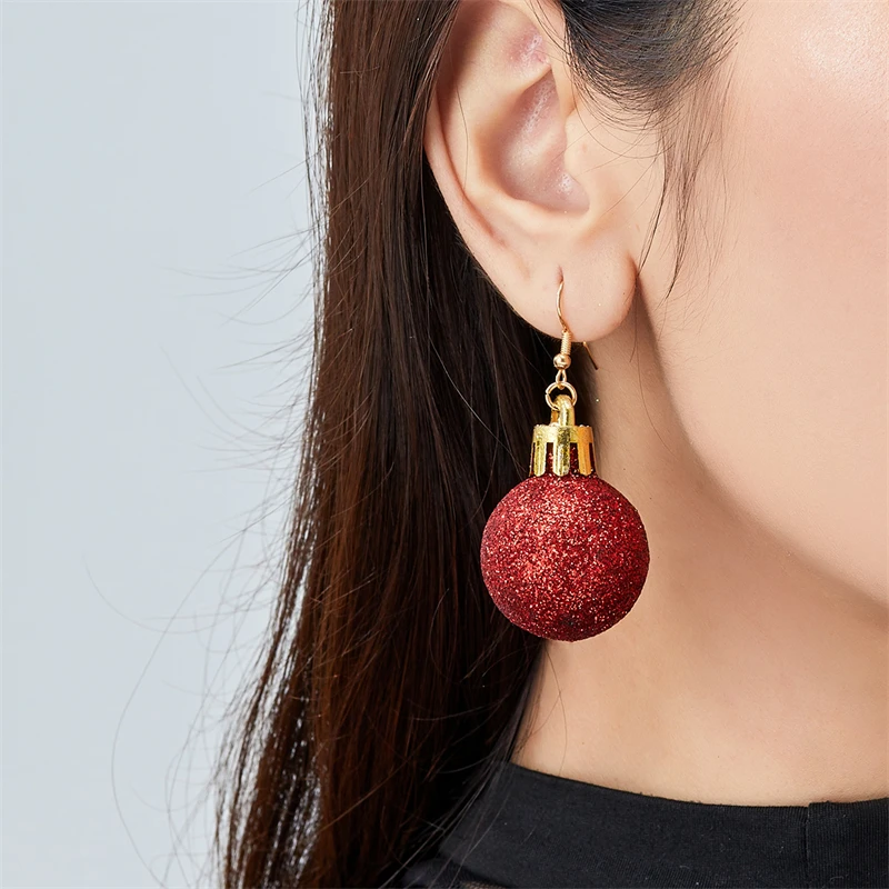 Frohe Weihnachten Bunte Glühbirnen-Kugel-Ohrringe für Frauen Luxuriöse Kreative Ohrringe Neujahrsparty-Schmuck – Detail 16