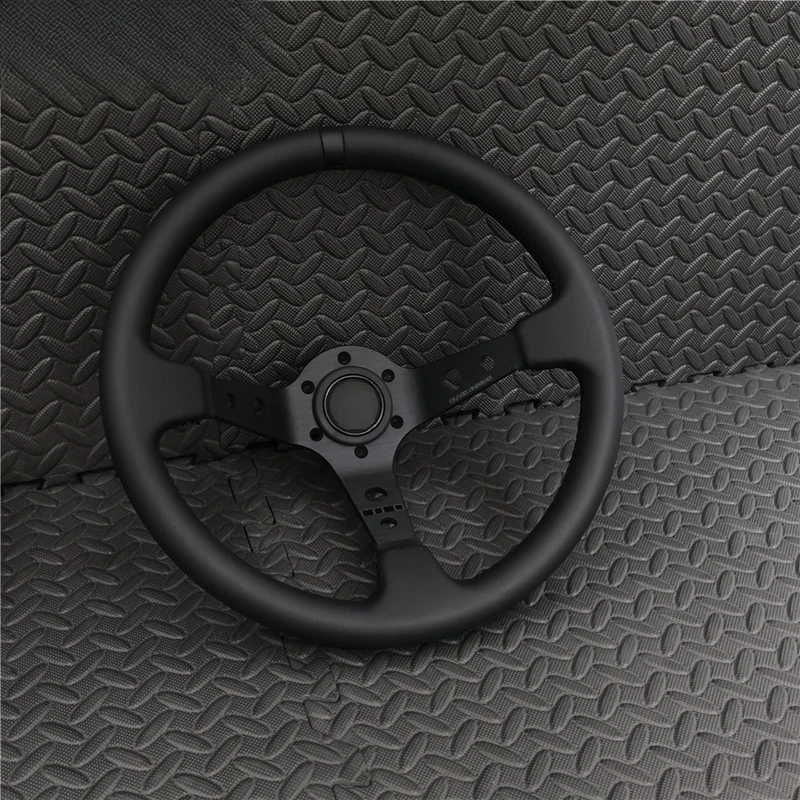 High Quality 14inch 350mm Suede Genuine Leather Deep Concave Steering Wheel Drift JDM Racing