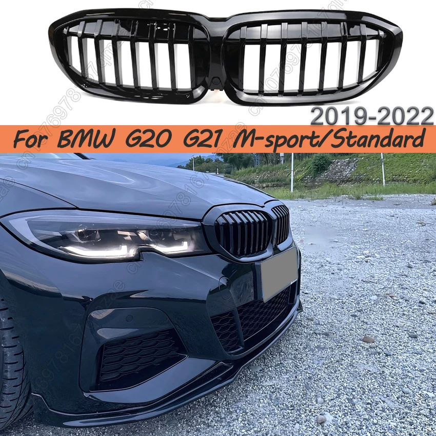

Передний бампер, гоночная решетка для почек для BMW 3 серии G20 G21 318i 320i M340i M-sport/Standard 2019-2022, решетка радиатора с одной планкой