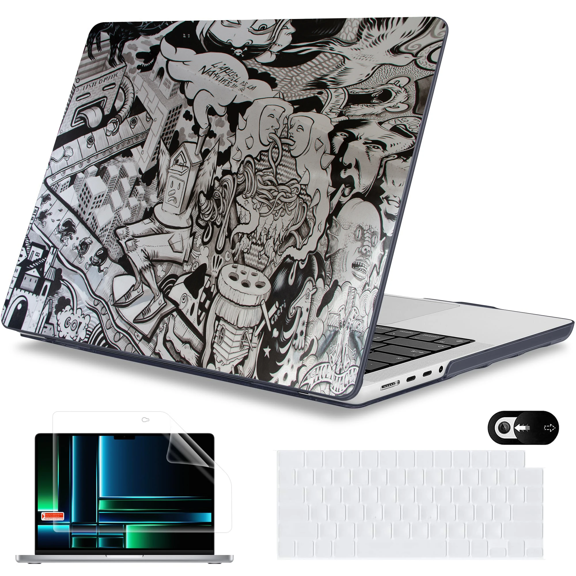 Laptop Case For Macbook Air Pro 13 Case 2025 2024 2023 M4 M3 M2 Air 15 Abstract Art For Macbook Pro 16 12 14 Marble Hard Shell