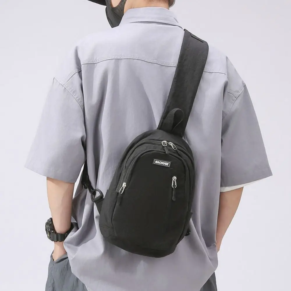 

Rucksack Casual Men Chest Bag Multifunctional Nylon Men Crossbody Bag Adjustable Strap Large Capacity Sling Backpack Unisex
