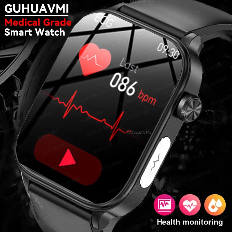 2024 New Medical Grade Smart Watch Men Blood Glucose Lipid and Uric Acid AI Diagnostic Detector Women Menstrual Health Tracker