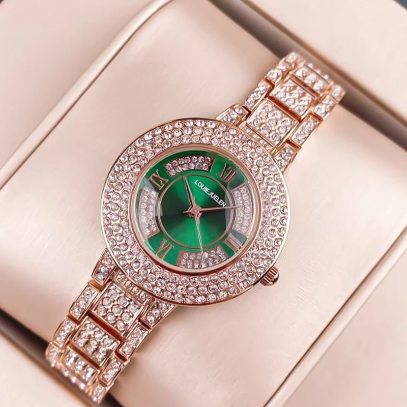 Women's Watches Full Diamond Quartz Watches Diamond Strap Luxury Ladies Dress Wristwatch gift for Women