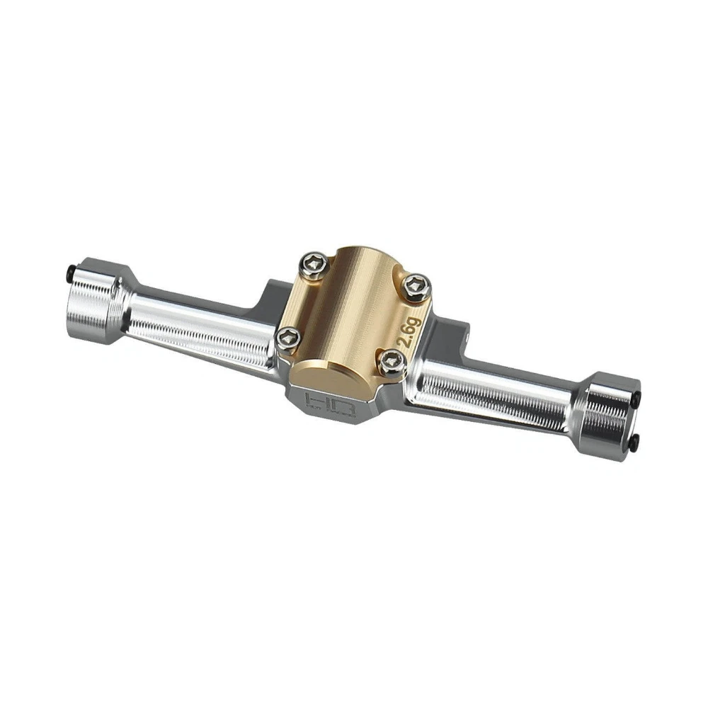 Carcasa de Eje Trasero de Aluminio Hot Racing HR con Cubierta de Diferencial de Latón para Axial SCX30 1/30 RC Crawler AXI-2048 AXI-2261 Piezas de Mejora