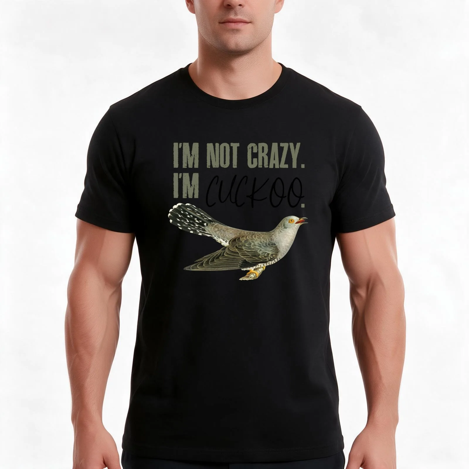 Im Not Crazy. Im Cuckoo T-Shirt Summer Casual Cotton Tee Oversized Streetwear Tops Vintage Graphic Print Unisex Men Women
