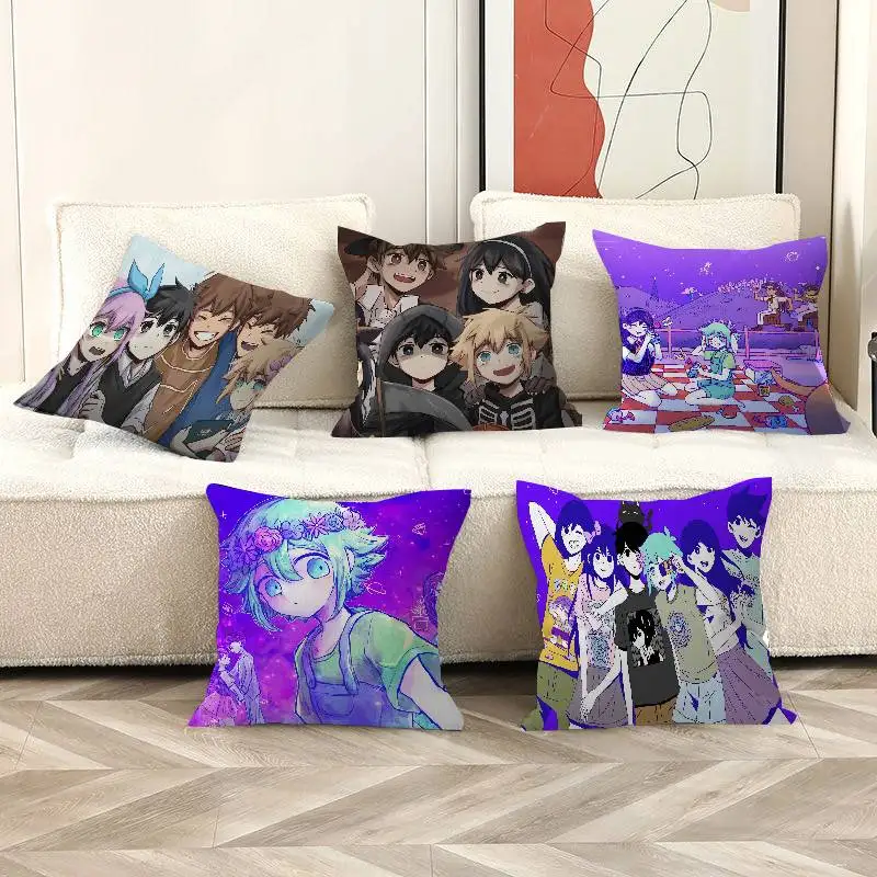 Game OMORI Pillow Anime Pillow Sofa Bed Head Pillow Cover Cushion Cover 45x45 cm Fashion