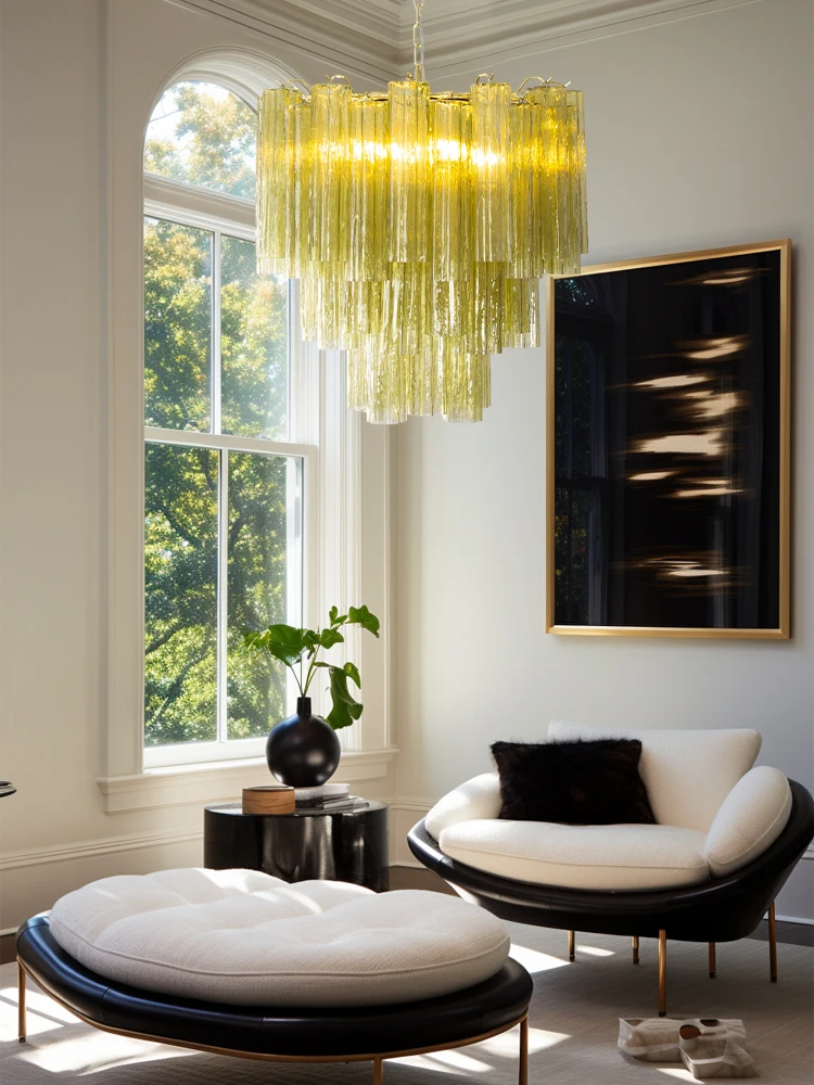 

Transform Your Living Room With Our Murano Glass Art 2025 Chandelier Elegant Design Gold Silver Black Hardware Dimming Function