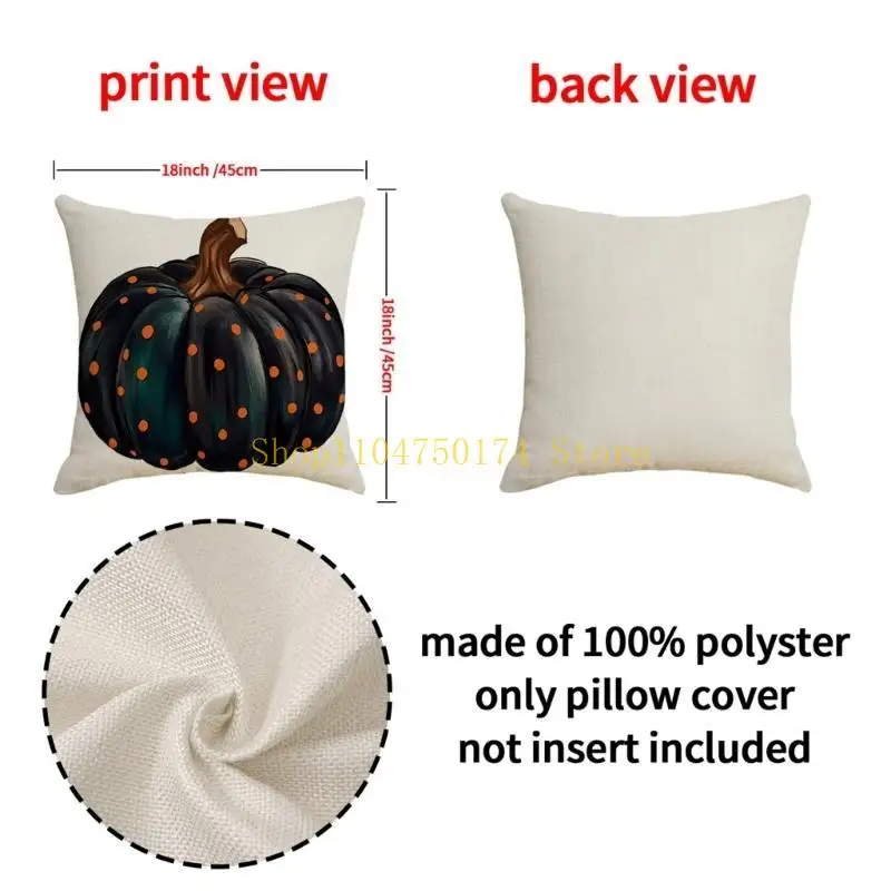 Linen Pillow Cover Pumpkin Bat Cushion Cover Decoration Dormitory Sofa Bed Decor top sale