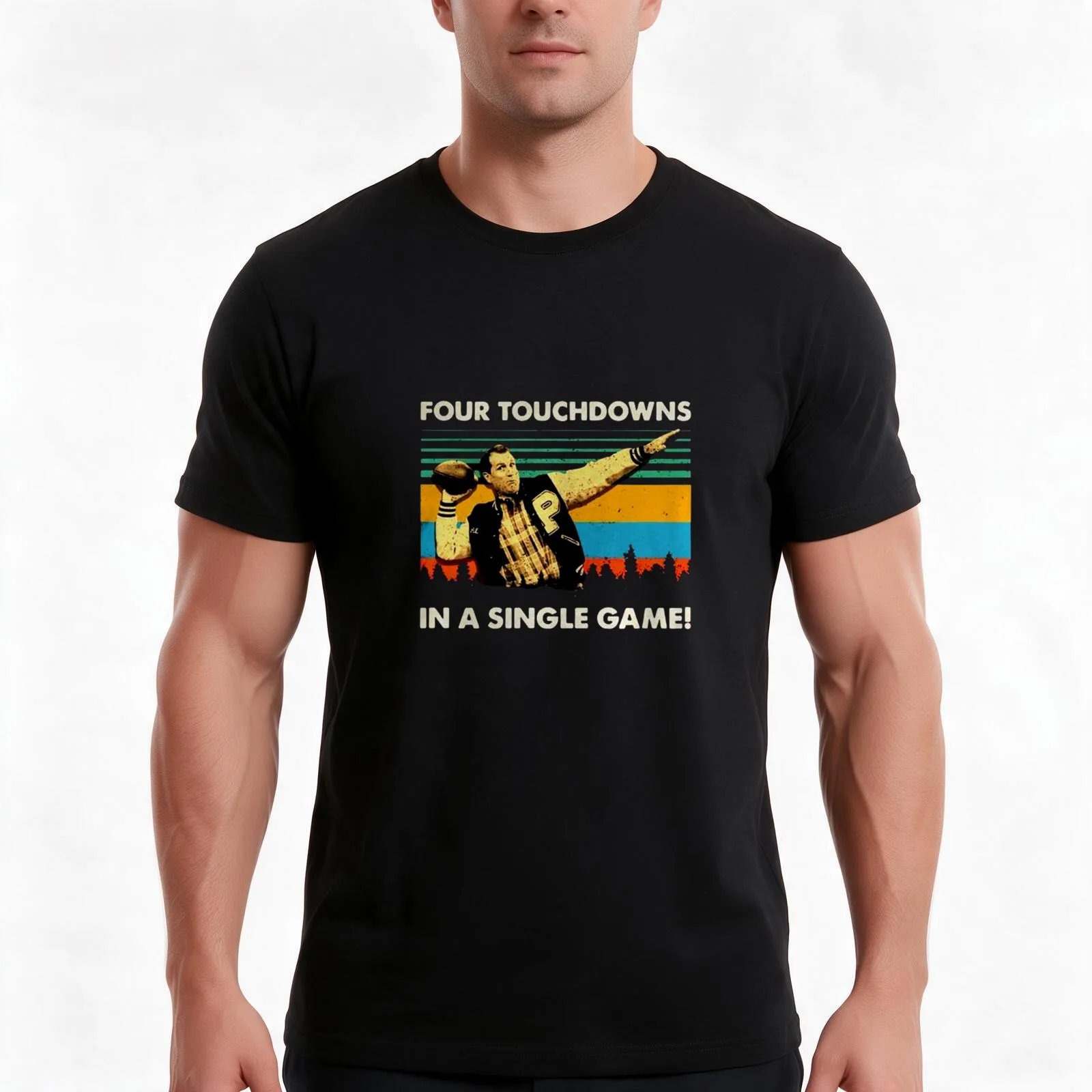 Al Bundy Four touchdowns in a single game vintage shirt-4500 T-Shirt Summer Casual Cotton Tee Oversized Streetwear Tops