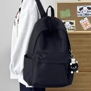 Large Capacity Backpack Simple Fashion  Color Universal Trendy Double-Shoulder Bag for College Students And High School ...