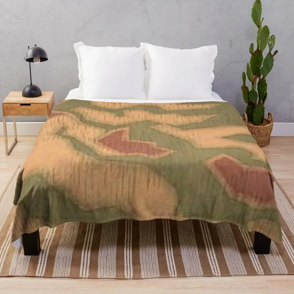 

Wehrmacht Sumpftarn 43 Camo pattern Throw Blanket Faux Fur Soft Warm Blanket for Bed