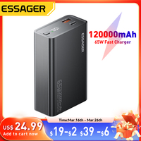 Essager Power Bank 20000mAh Portable PD 65W Fast Charging  Mobile Phone External Battery Powerbank For Phone Laptop Tablet Mac