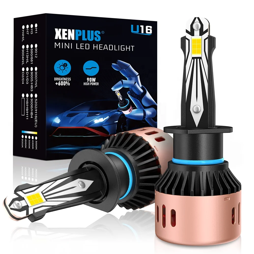 Xenplus U16 12V 45W 12000Lm 6000K IP68 Fahren H1 H3 H4 H7 H8 H9 H11 H13 Led Headlight Bulb For Motorcycles