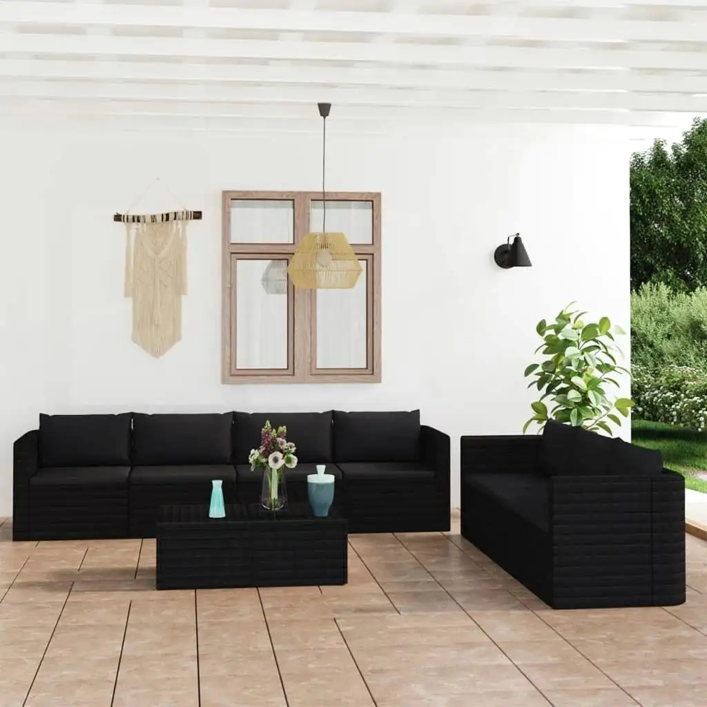 

Elegant Outdoor Patio Furniture Set Black Steel PE Rattan Comfortable Lounge Sofa for Garden Balcony Yard
