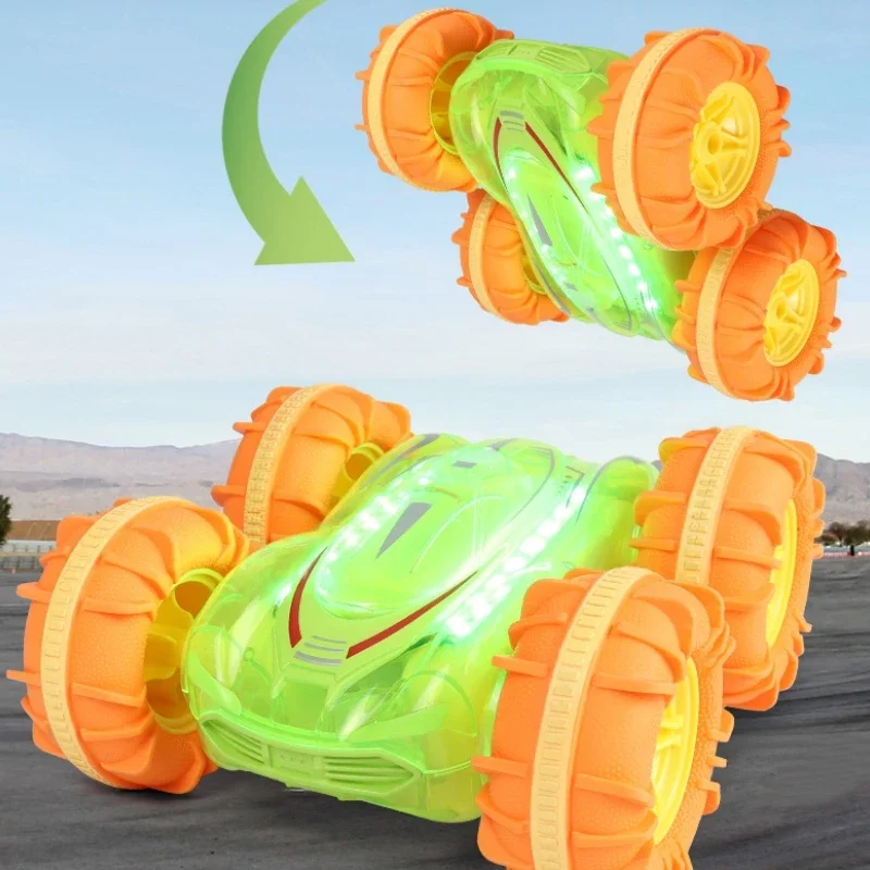 New Double-sided Amphibious Vehicle Stunt Car Parent-child Children's Roll Over Toy Car Rechargeable Anti Drop Model Gift