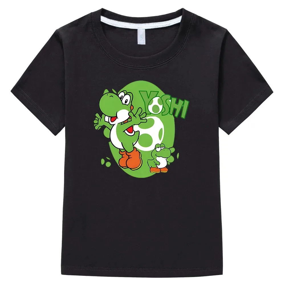 100% Cotton Children Clothes Boys/Girls T-shirt Super Smash Bros Yoshi Shirt Cartoon Print Kids T Shirt Summer Casual Baby Tees