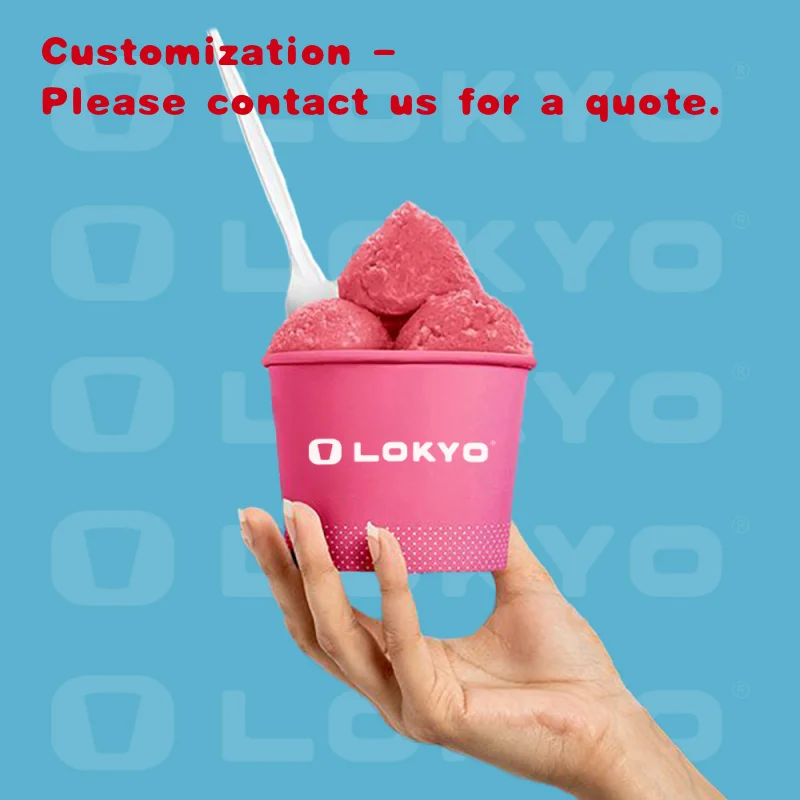 

custom.LOKYO Degradable Custom Printed Milkshake Yogurt Paper Bowl Disposable Cup Container