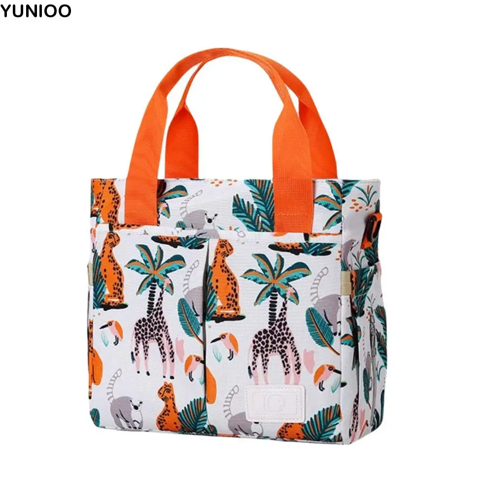 

Multifunctional Printed Mommy Bag Large Capacity Wide Opening Baby Nappy Bag Lightweight Waterproof Baby Care Bag Travel