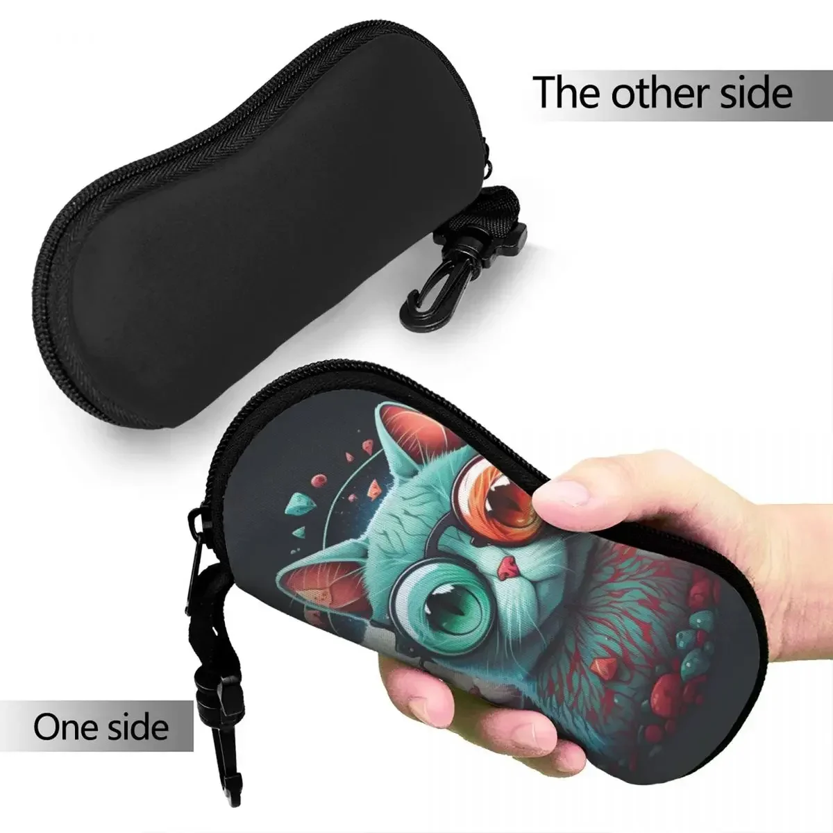 Cute Cat Glasses Case cartoon animal Sunglasses Pouch Travel Fashion Eyewear Bag Zipper Men Women Eyeglass Protector